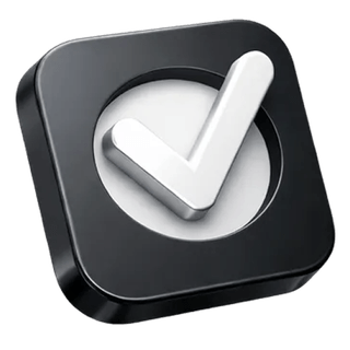 Symbole de validation 3D avec coche sur la page À propos de Partélance